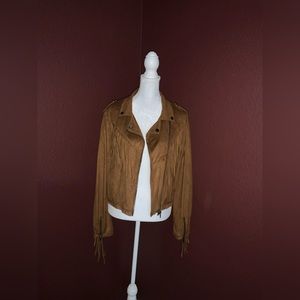 american rag faux suede fringe jacket